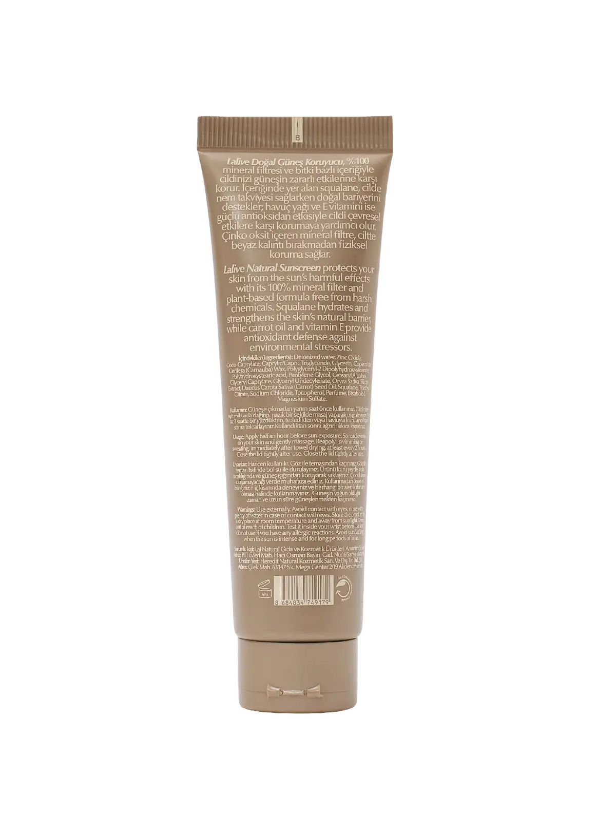 Lalive Mineral Filtre Güneş Kremi %100 Doğal 50 SPF