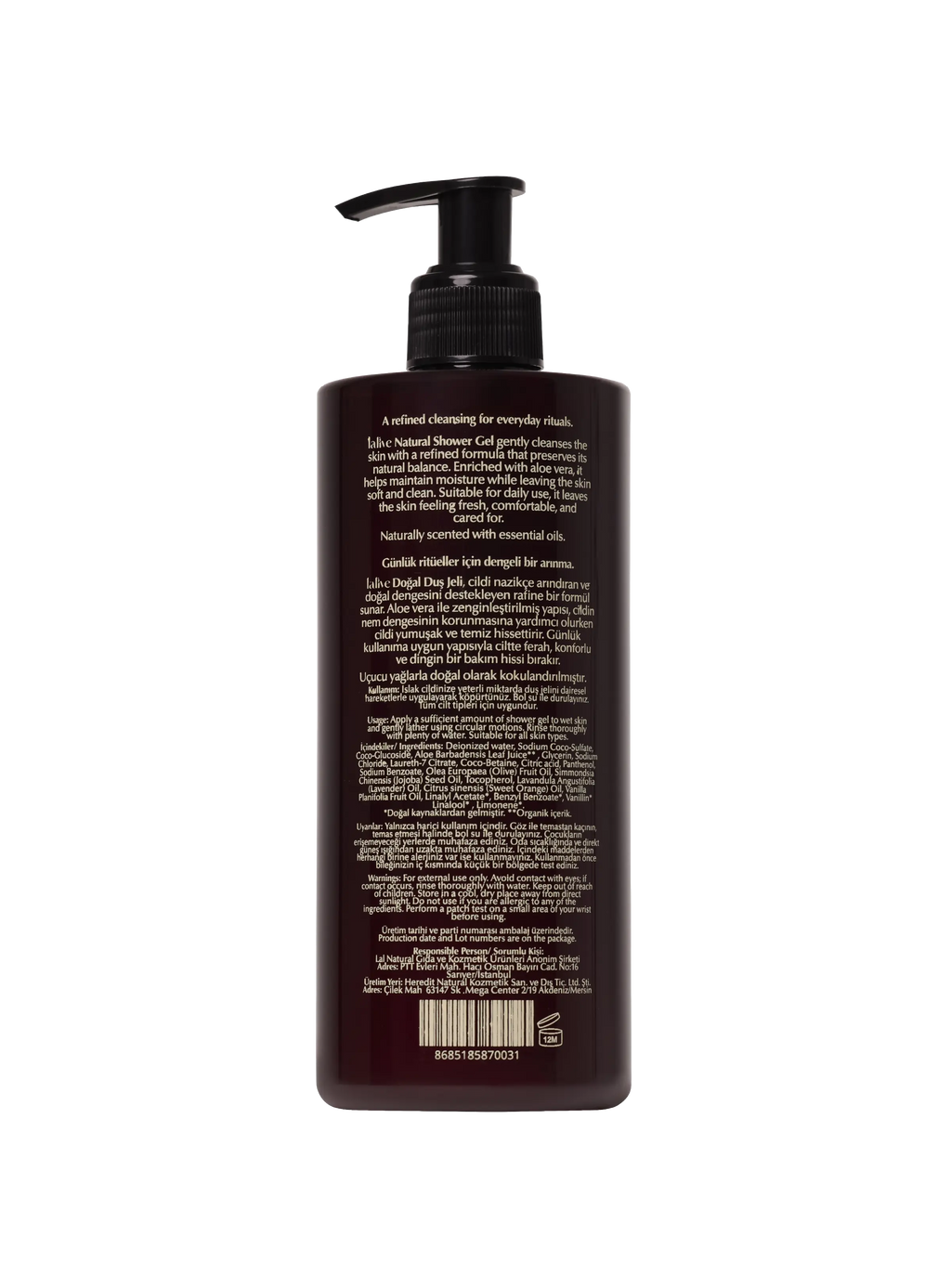 Lalive Natural Shower Gel – Vanilla & Lavender & Orange