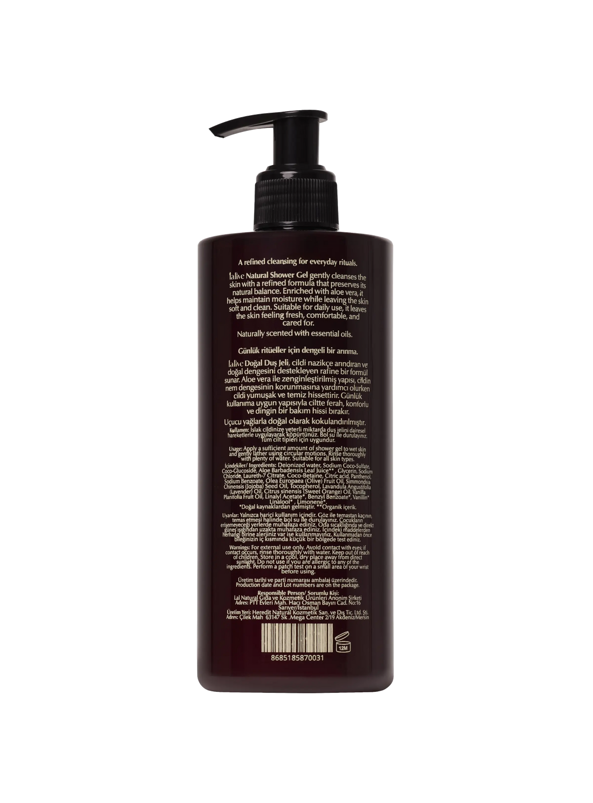 Lalive Natural Shower Gel – Vanilla & Lavender & Orange