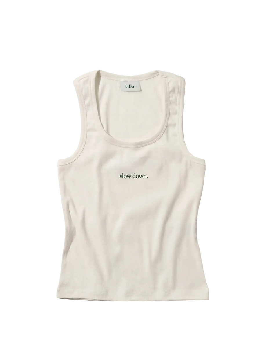 Lalive Slow Down Tank Top - White